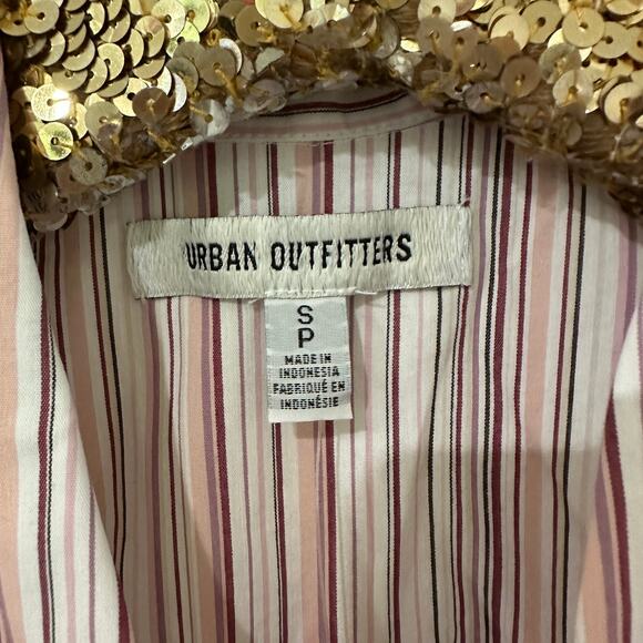 S Urban Outfitters Party Girl Cotton Blend Pink Striped Vest NWT - Picture 6 of 7